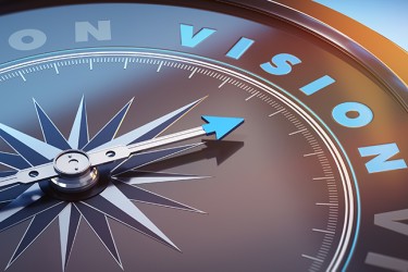 A compass pointing to Vision